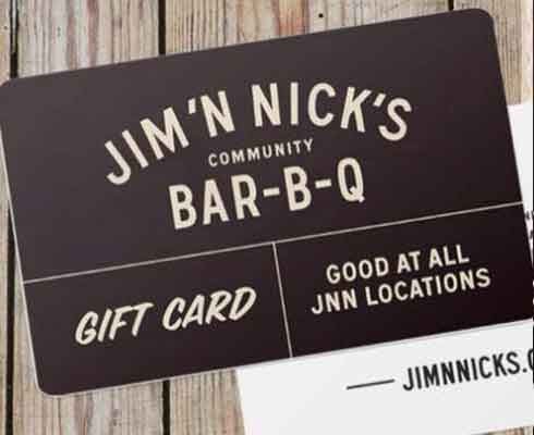 Jim 'N Nick's gift card